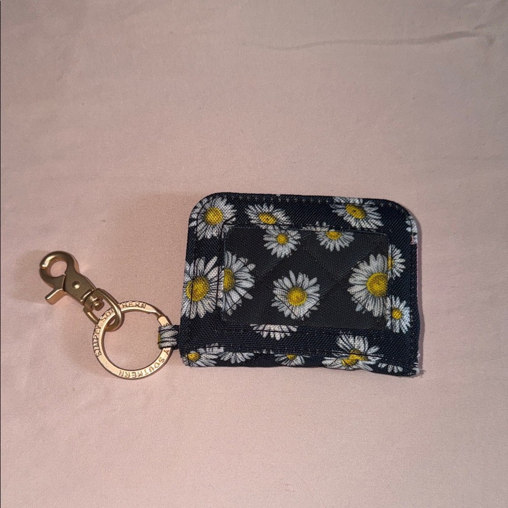 Simply Southern Daisy Black Keychain Wallet